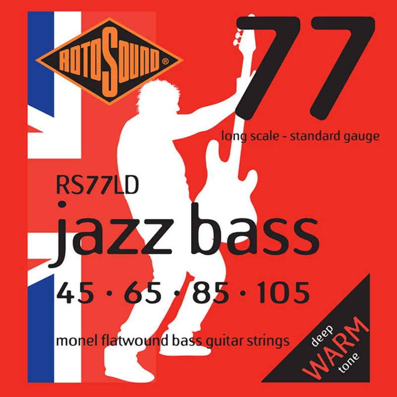 Rotosound RS77LDJazz Bass Monel Flatwound Bass Guitar Strings 45 -105