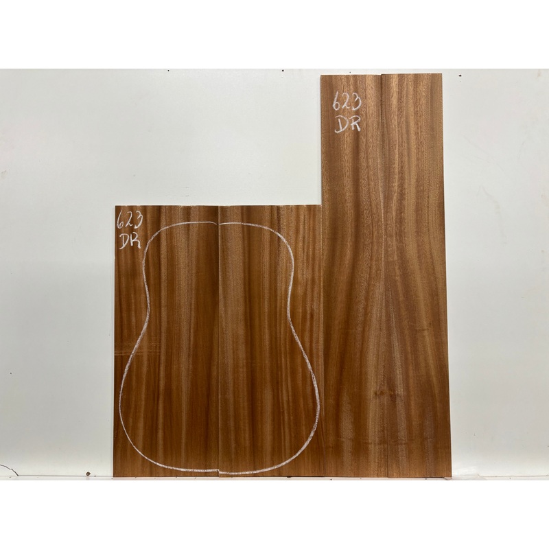 Sapele Dreadnought Guitar Back and Side Set #623
