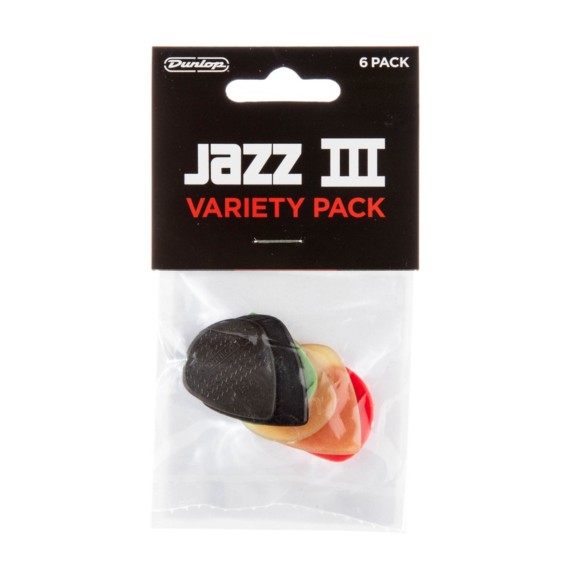 DUNLOP JAZZ III VARIETY PACK GUITAR PICK PLAYER'S PACK 06-PACK - PVP103