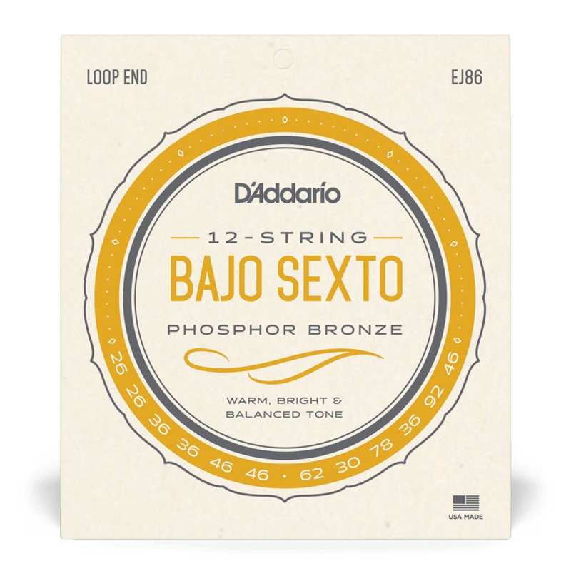 D'Addario EJ86 Bajo Sexto Strings Loop End