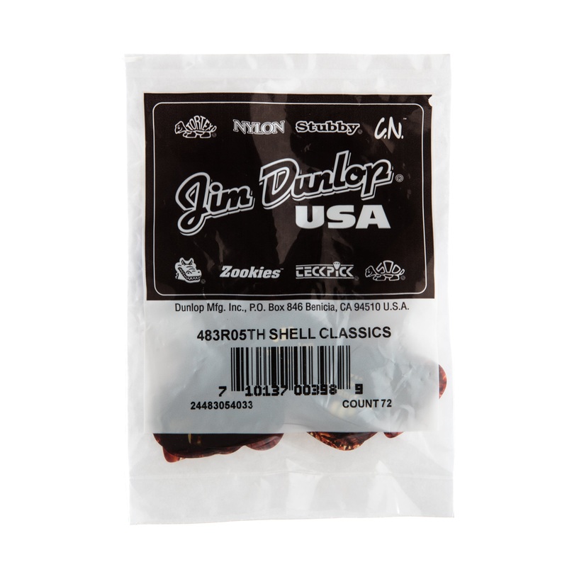 DUNLOP CELLULOID SHELL GUITAR PICK REFILL BAG 72-PACK THIN - 483R05TH