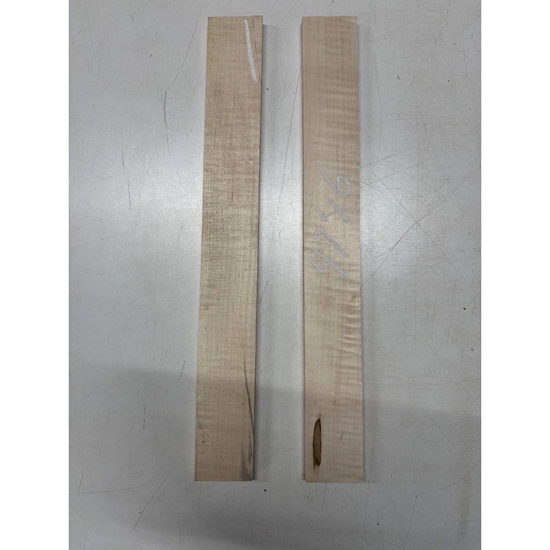 2 Pack, Flame Hard Maple Fingerboard Blanks 21"x2-1/2"x1/2"#4746