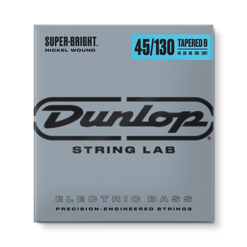 Dunlop Super Bright Nickel Plated Steel Electric Bass Strings Long Scale Set - 5-String Tapered B 45-130T DBSBN45130T