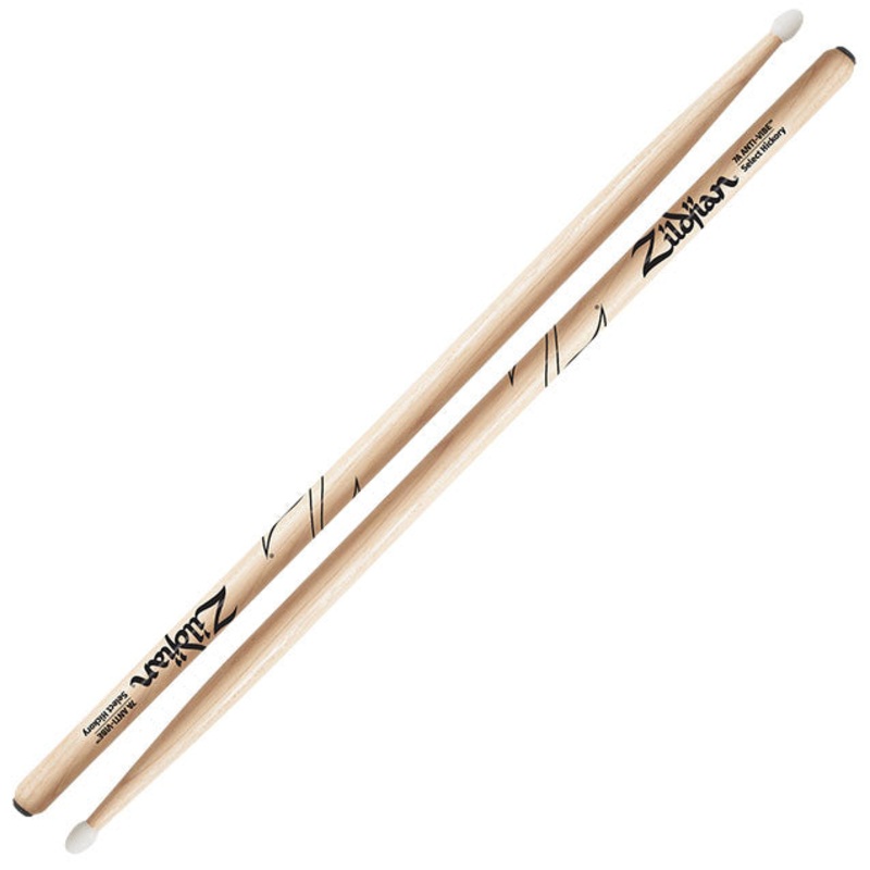 Zildjian 7A Anti-Vibe Drumsticks - Oval Nylon Tip
