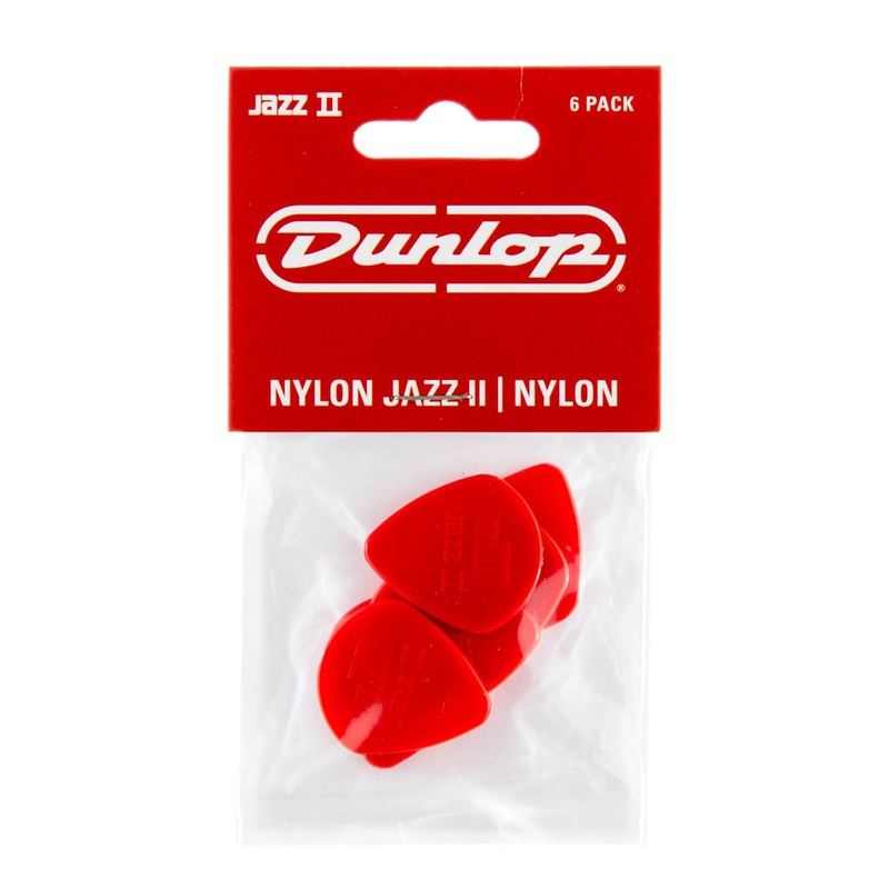 Dunlop Nylon Jazz II Picks, Red, (6 Pk)