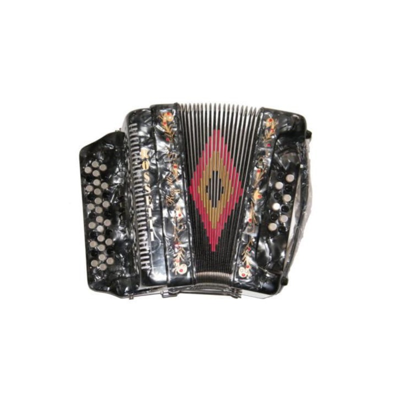 Rossetti 34 Button Accordion 12 Bass 3 Switches GCF Grey 34/12