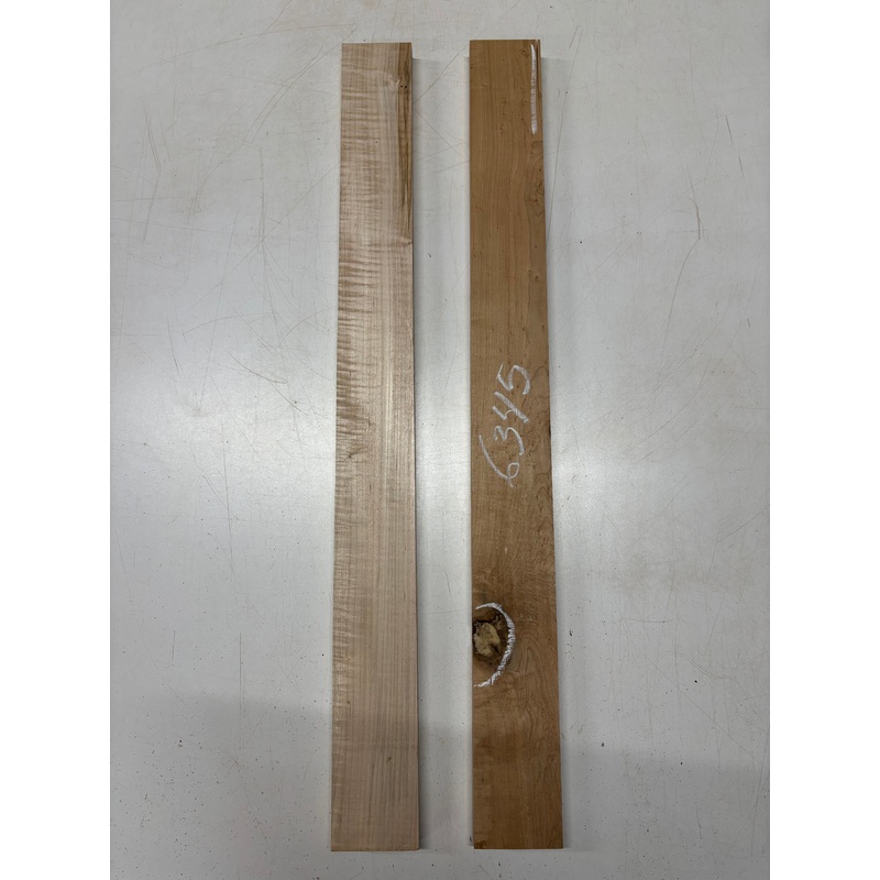 2 Pack, 2 Species Birdseye Maple + Flame Maple Thin Stock Lumber 31"x3"x7/8"#6345