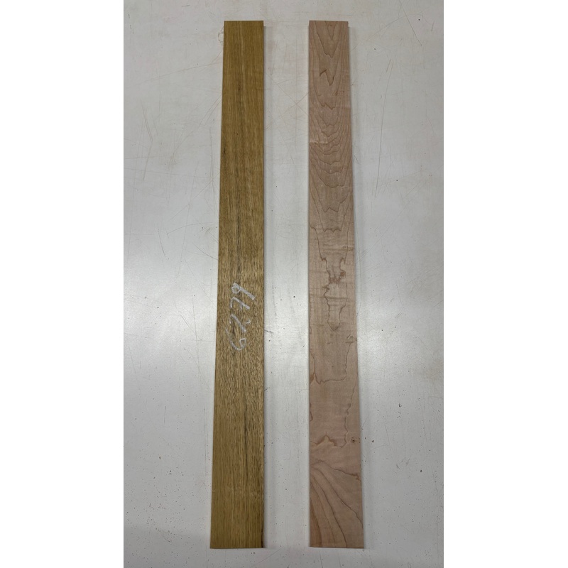 2 Pack, 2 Species White Limba + Flame Maple Thin Stock Lumber 36"x3"x1/2"#6279