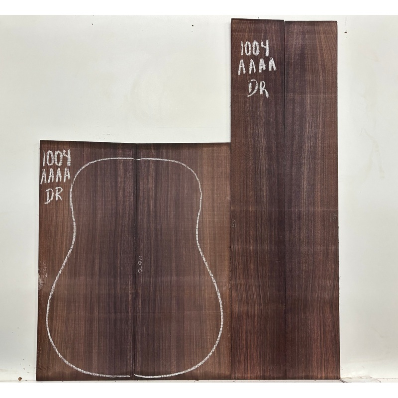 East Indian Rosewood Dreadnought AAAA Grade Guitar Back & Side Set #1004