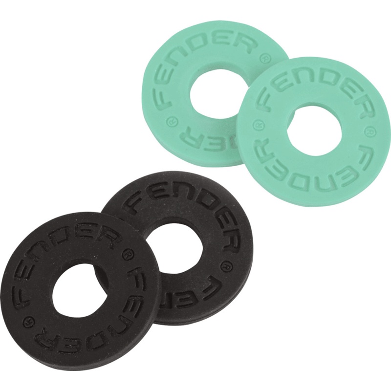 Fender Strap Block, 4-Pack, Black (2) and Surf Green (2)
