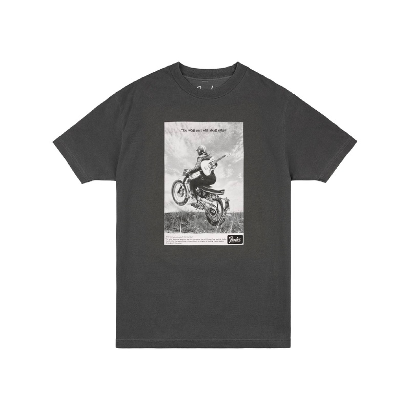 Fender Vintage Ad Biker Tee, Graphite, XXL