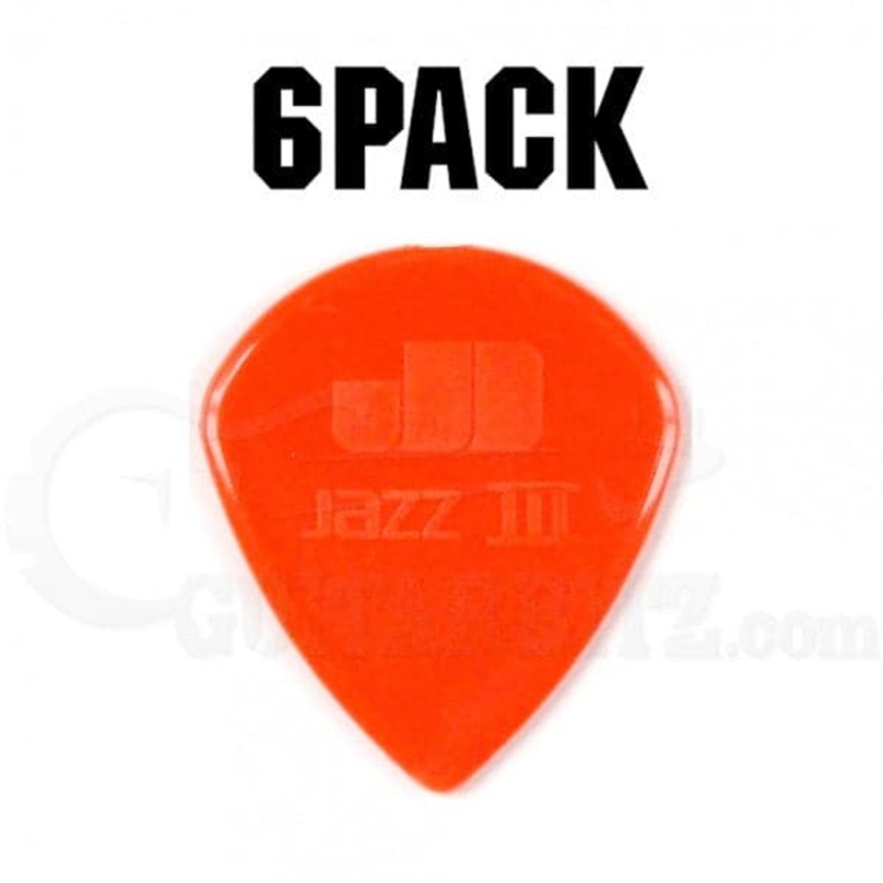 Jim Dunlop Nylon Jazz III Plectrum Players Pack - 6 Pack