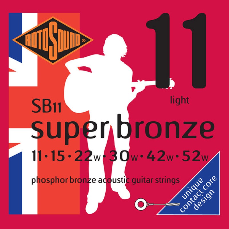 Rotosound Phosphor Bronze Acoustic Guitar Strings, Light 11-52 SB11