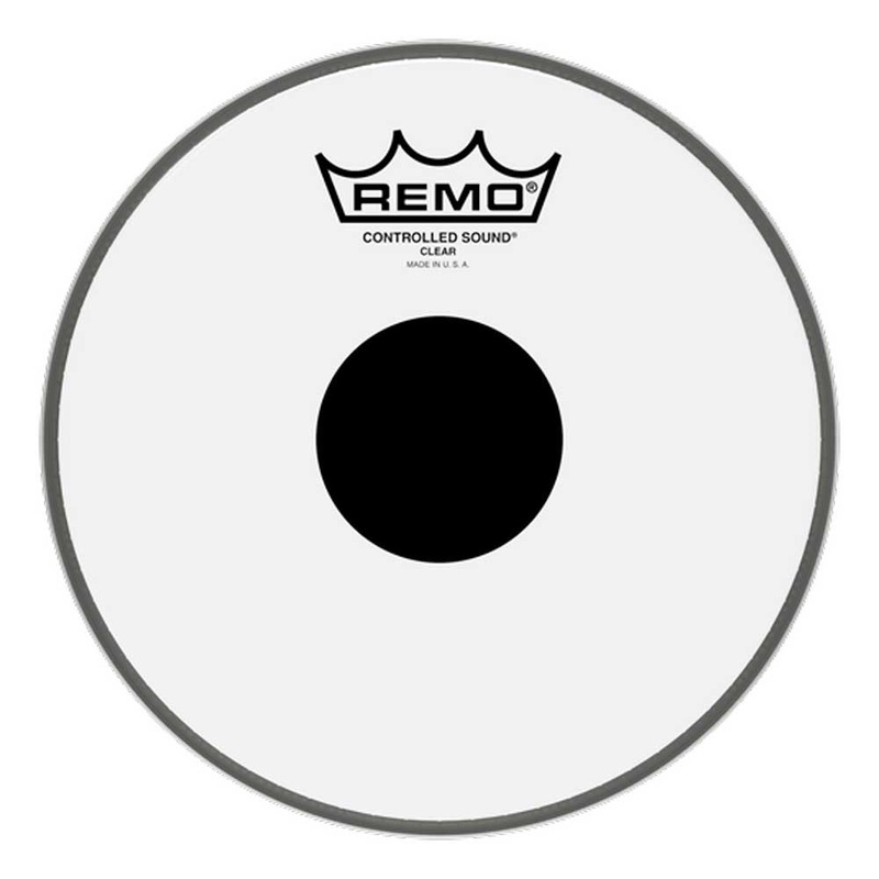 Remo - CS-0308-10 - Controlled Sound Clear Drumhead - Black Dot - 8 in Batter