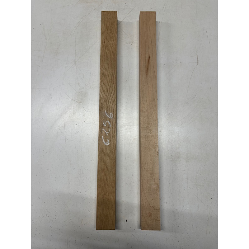 2 Pack, 2 Species Ambrosia Maple + White Oak Turning Wood Blanks 29"x2-1/4"x1-7/8"#6256