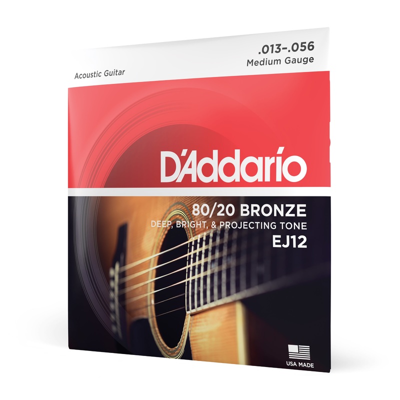 D'Addario 80/20 Bronze Wound Acoustic Guitar Strings - Medium (13-56)