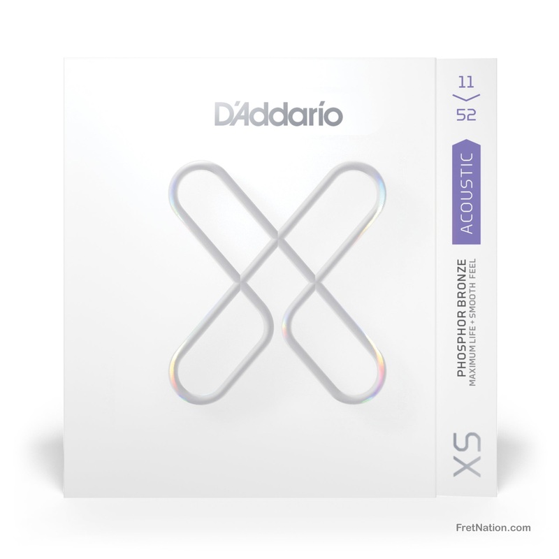D'Addario XS Coated Phosphor Bronze Acoustic Guitar Strings - 6-String 11-52 Custom Light XSAPB1152