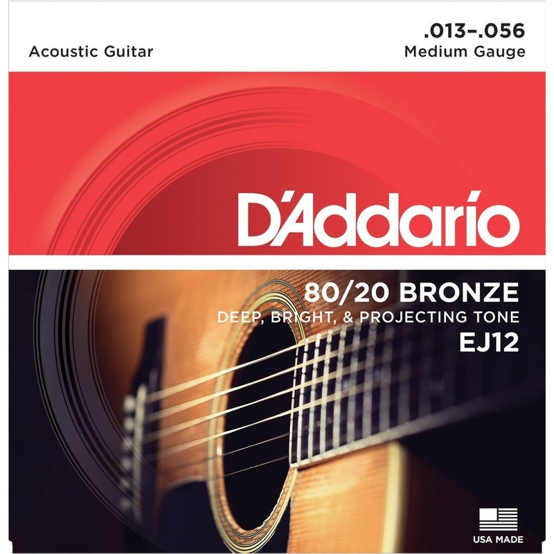 D'Addario EJ12 Medium 80/20 Bronze 13-56 Acoustic Guitar String Set