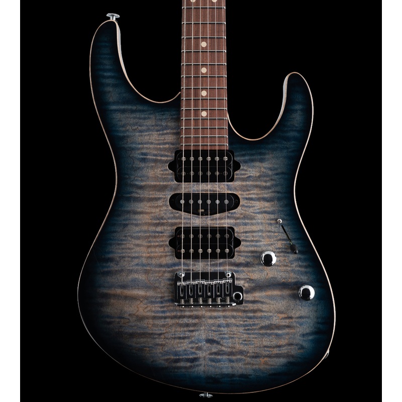 Suhr Modern Plus, Faded Trans Whale Blue Burst, HSH, Pau Ferro - Hardcase