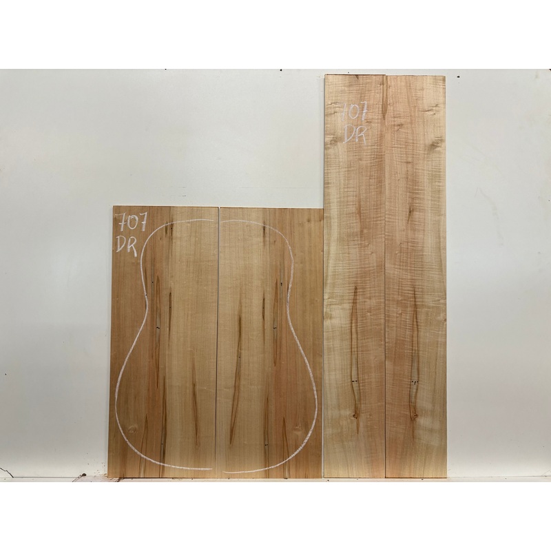 Ambrosia Maple Dreadnought Guitar Back and Side Set #707