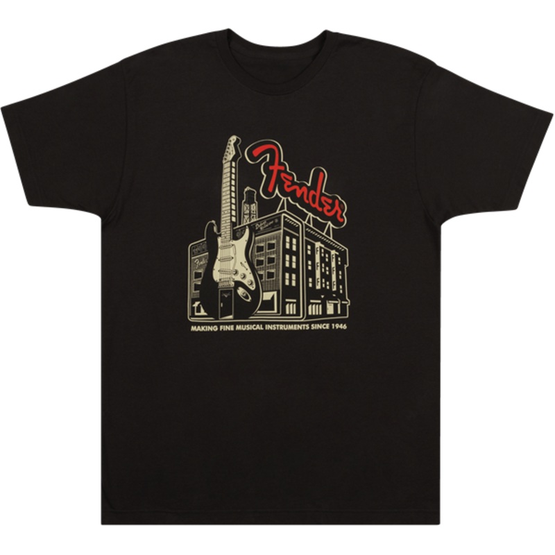 Fender Amp Building T-Shirt, Coal - XXL