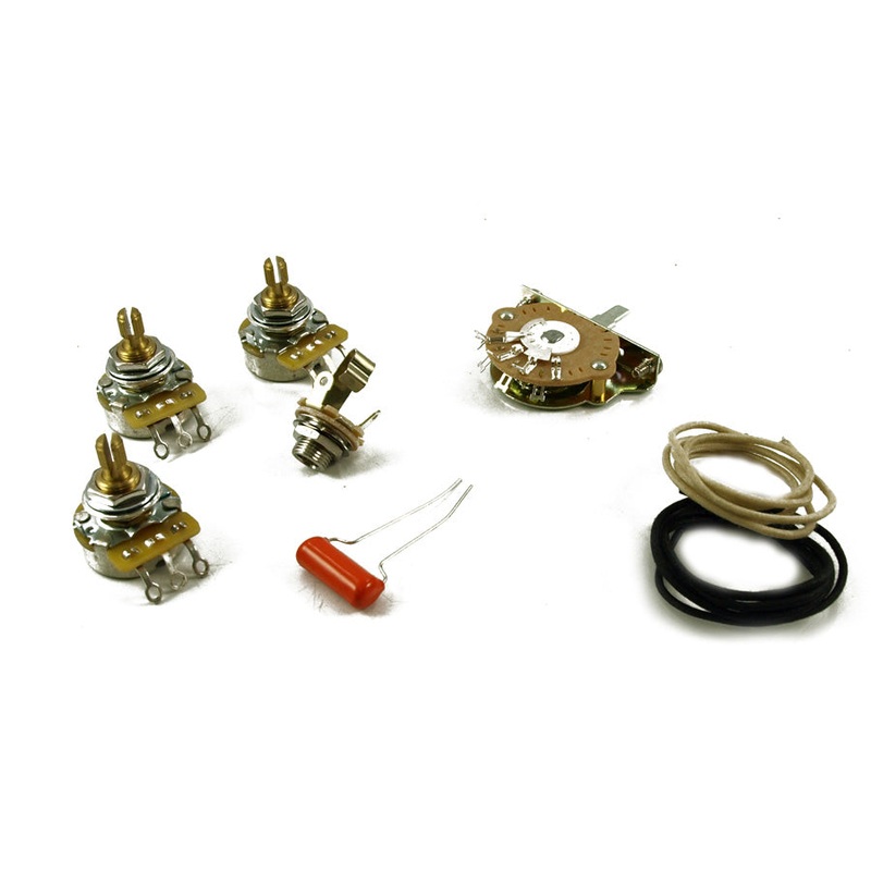 Quality Strat Complete Wiring Kit 5 Way, Oak, CTS, Sprague, Gavitt