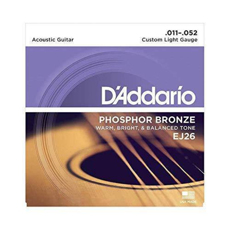 D'Addario, Acoustic Guitar Str, Phosphor Bronze .011-.052 - Set EJ26