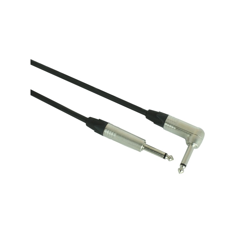 Rapco NG4-10PR, 1/4 Inch Instrument Cable, 10 Foot, Straight to Right Angle