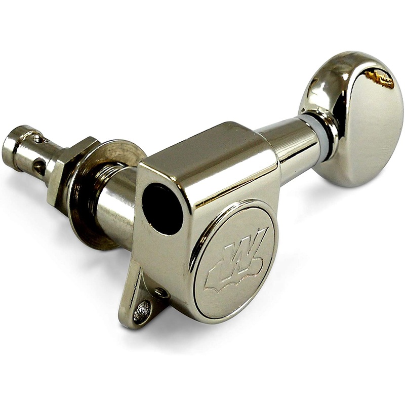 Wilkinson WJN05 EZ-LOK Nickel Right Handed Tuners / Machine Heads for Stratocaster, Telecaster, Jackson, Ibanez, BC Rich, Schecter, Electric Guitar (Right Handed, Nickel)