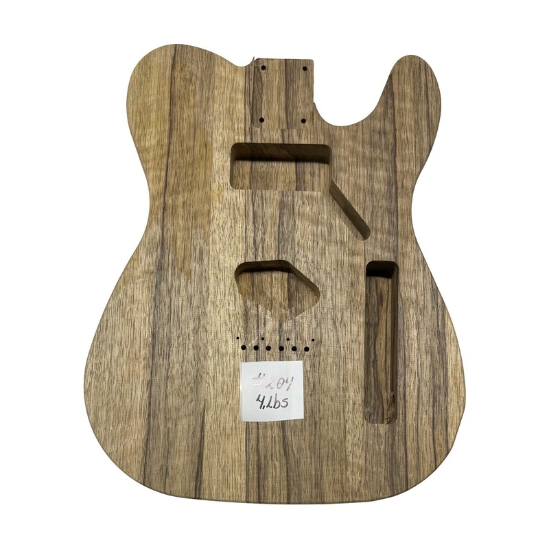 TL-Style Black Limba Unfinished Fender Guitar Body #204