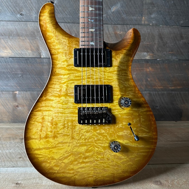 PRS Wood Library Custom 24 Quilt Top Brazilian Rosewood Fretboard! - Livingston Lemondrop 408155