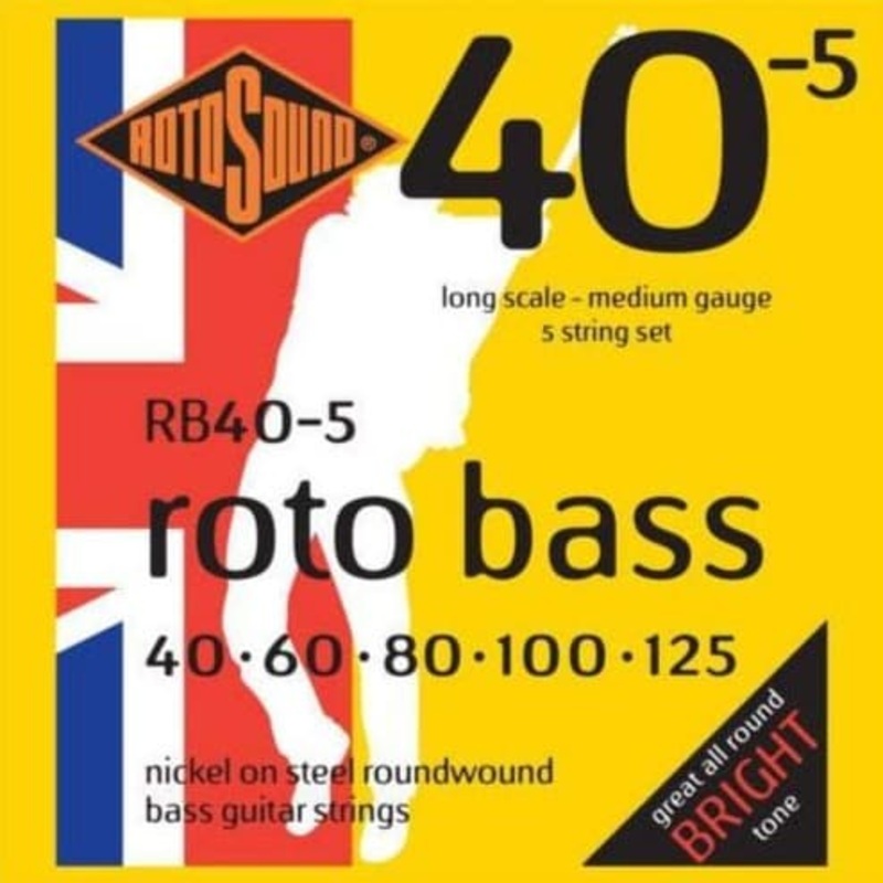 Rotosound RB40.5 Roto 40.5 Hybrid 5 String Bass Guitar Strings - 40-125