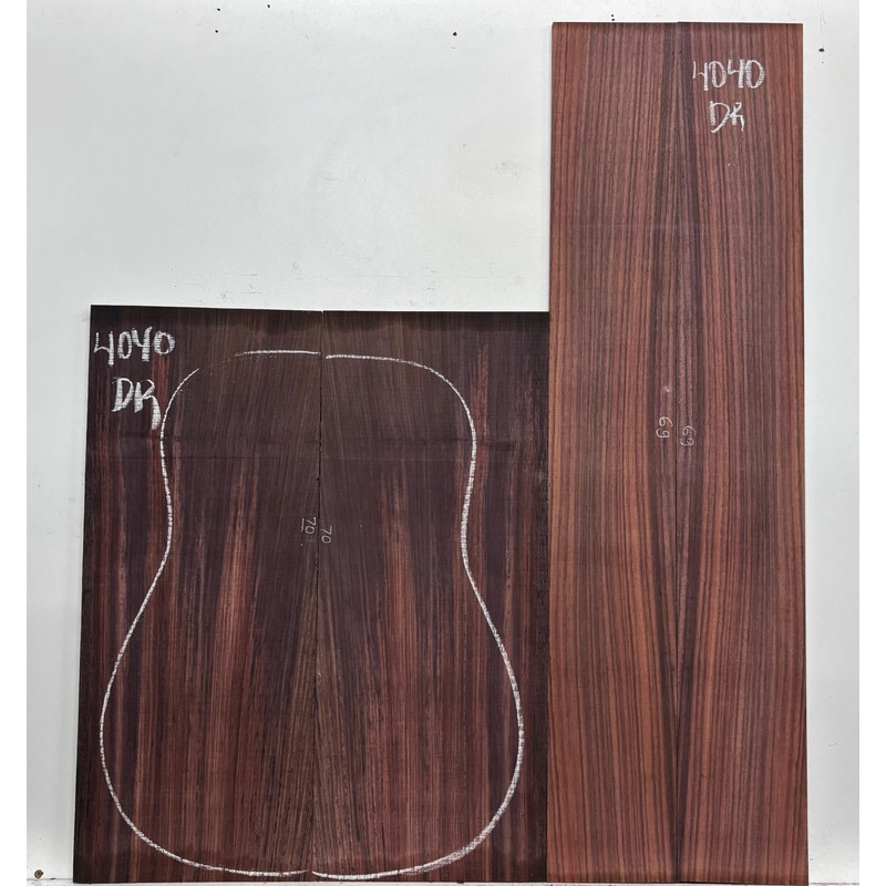 Royal Indian Rosewood Dreadnought Guitar Back & Side Set #4040