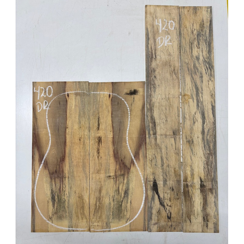 Spalted Tamarind Dreadnought Guitar Back & Side Set #420
