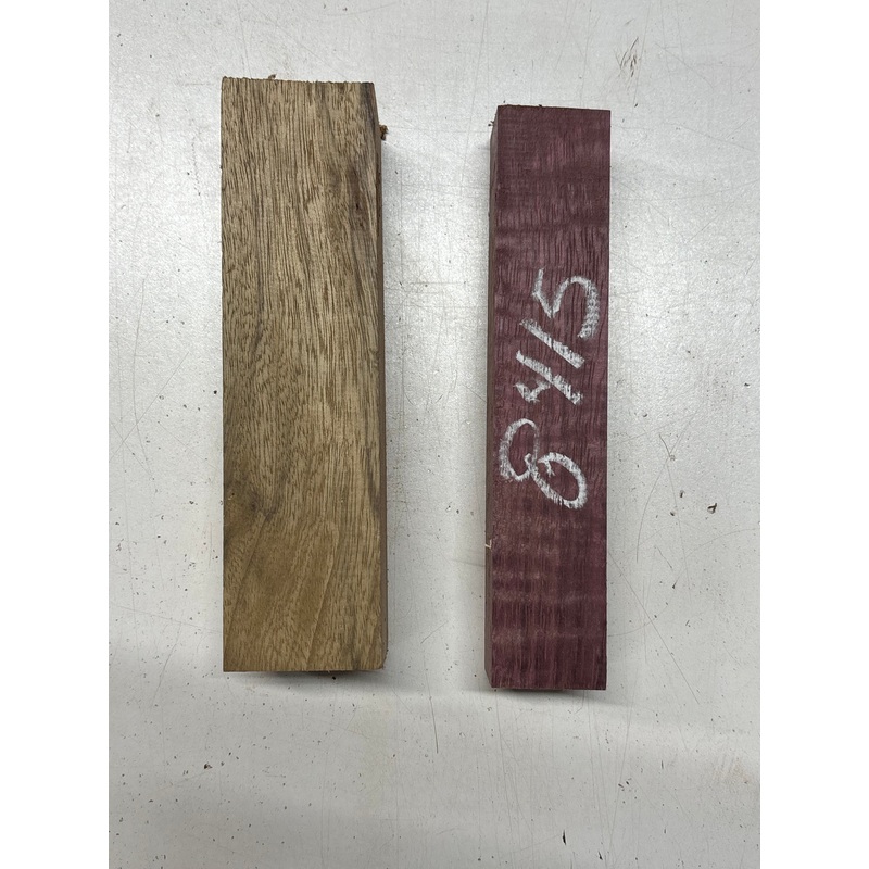 2 Pack, 2 Species Black Limba + Flame Purpleheart Turning Wood Blanks #8415