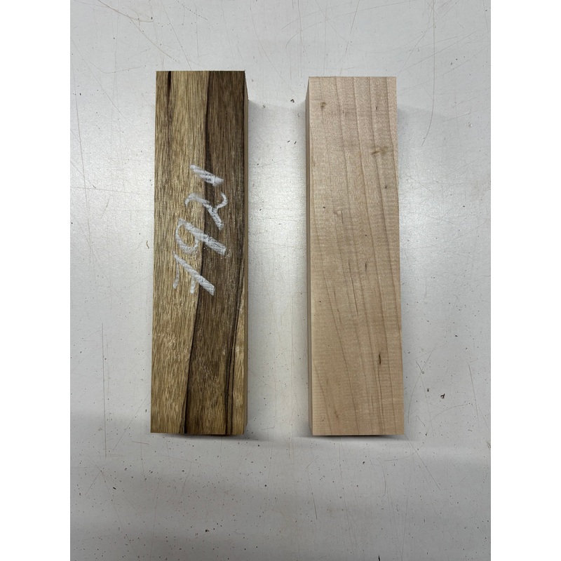 2 Pack 2 Species, Black Limba + Hard Maple Thin Stock Lumber 10" x 2-1/2" x 1-3/4" #7921