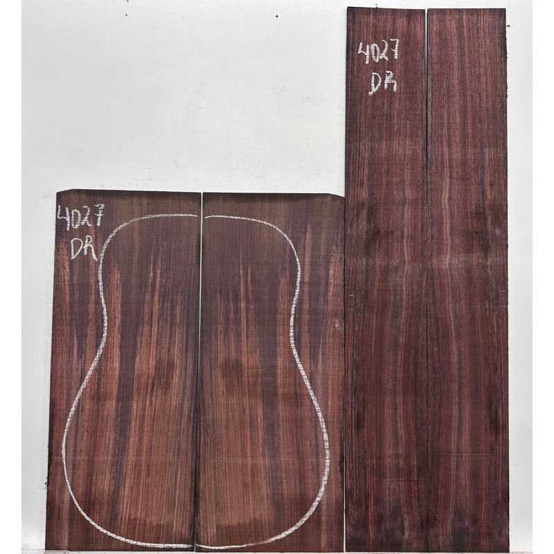 Royal Indian Rosewood Dreadnought Guitar Back & Side Set #4027