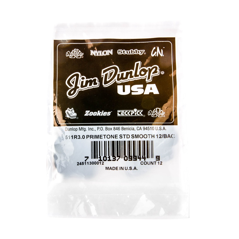 DUNLOP PRIMETONE 3.0mm STANDARD SMOOTH PICK GUITAR PICK PLAYER'S PACK 12-PACK - 511R300