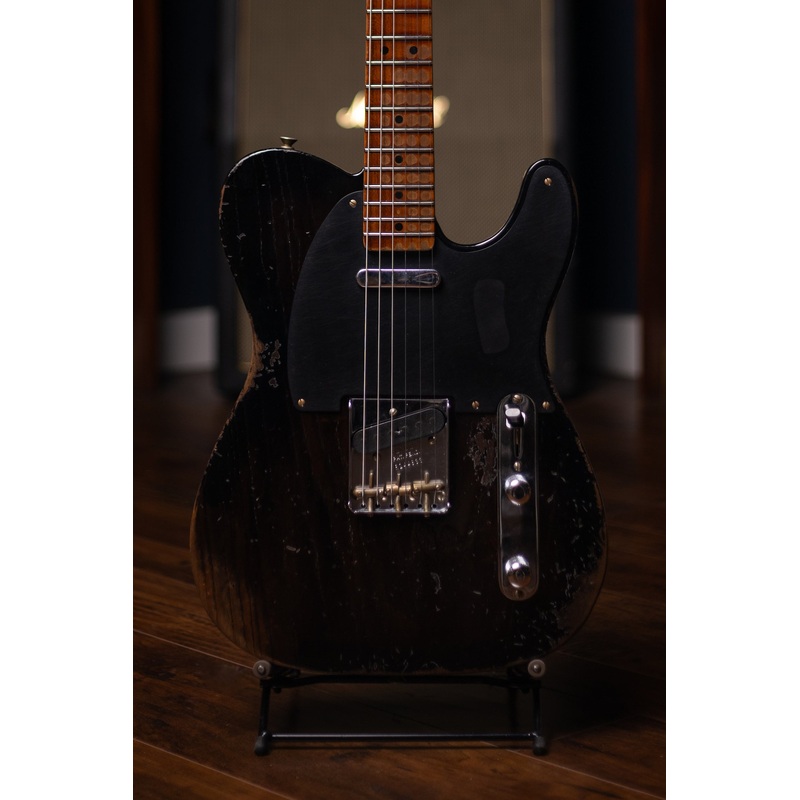 Fender Limited Edition Roasted Reverse '50s Telecaster Heavy Relic, 1-Piece Roasted Quartersawn Maple Neck Electric Guitar - Ebony Transparent