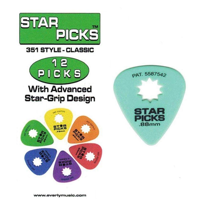 Star Grip Guitar Picks (1 Dozen) - Blue 1.0mm