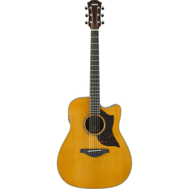Yamaha A3R Acoustic-Electric Guitar (with Hard Bag), Vintage Natural