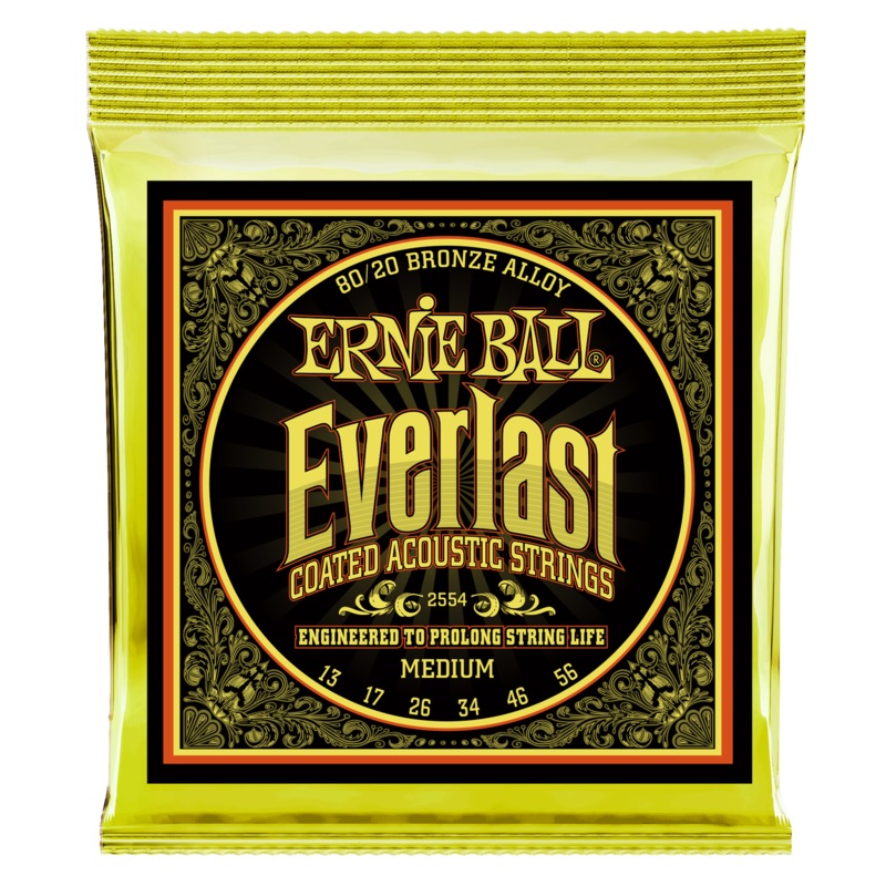 Ernie Ball Everlast Coated 80/20 Bronze Medium Acoustic Guitar Strings