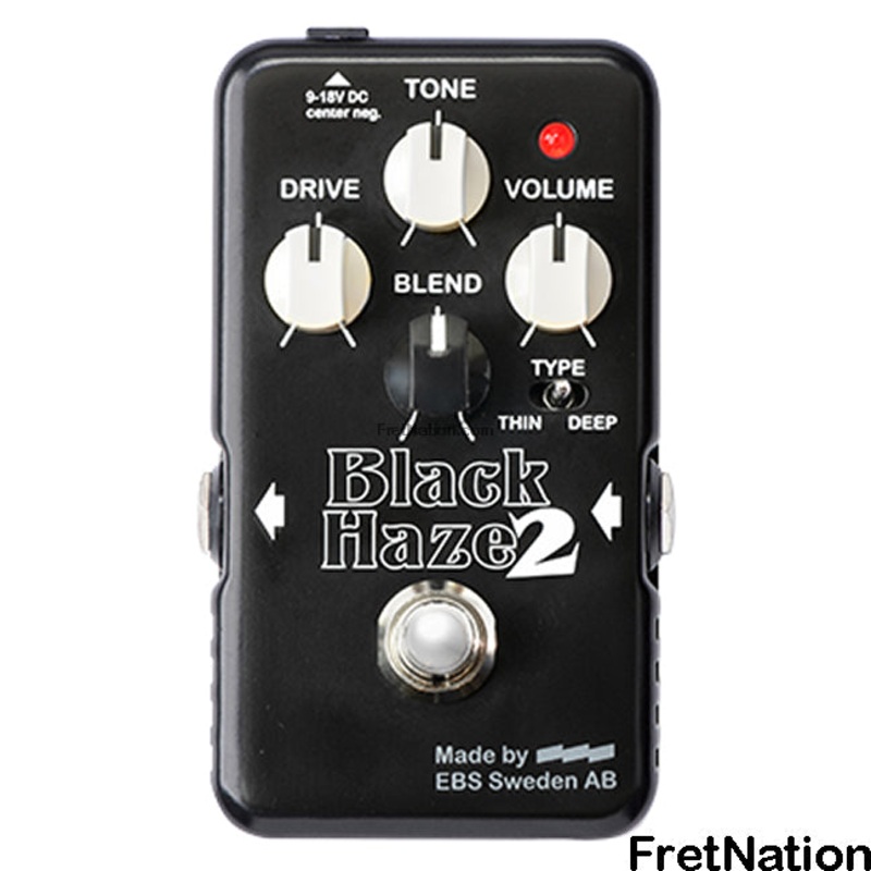 EBS Black Haze 2 - Analog Overdrive / Distortion Pedal for Bass (or Guitar) - EB-BH2