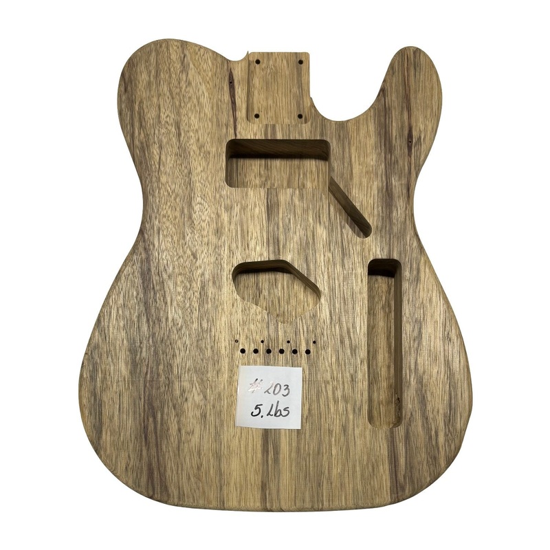 TL-Style Black Limba Unfinished Fender Guitar Body #203