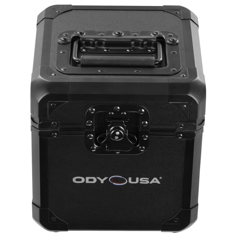 Odyssey K7060BL Black KROM 7" Record/Utility Case - Holds 60 Records; 7.75" W x 7.75" D x 9.25" H