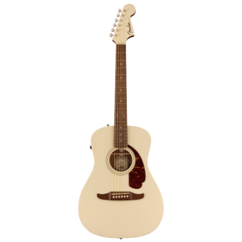 Fender Malibu Player, Walnut Fingerboard, Tortoiseshell Pickguard, Olympic White Acoustic Guitar - See Description