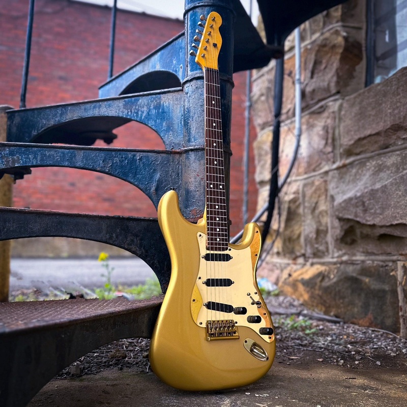 1986 Chandler San Fransisco S-Body T-Neck Super Strat Partscaster - Shoreline Gold - w/Case