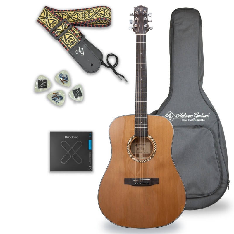 CLEARANCE Antonio Giuliani DN-3 Steel-String Dreadnought Acoustic Guitar Outfit