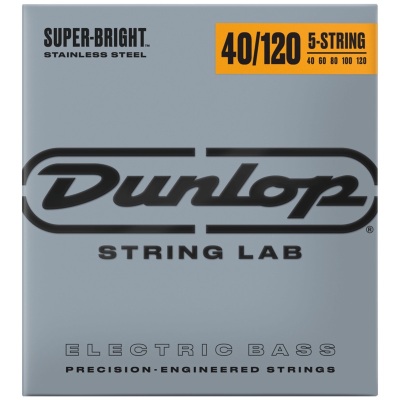 Dunlop Super Bright Stainless Steel 5-String Bass Strings 40-120, DBSBS40120