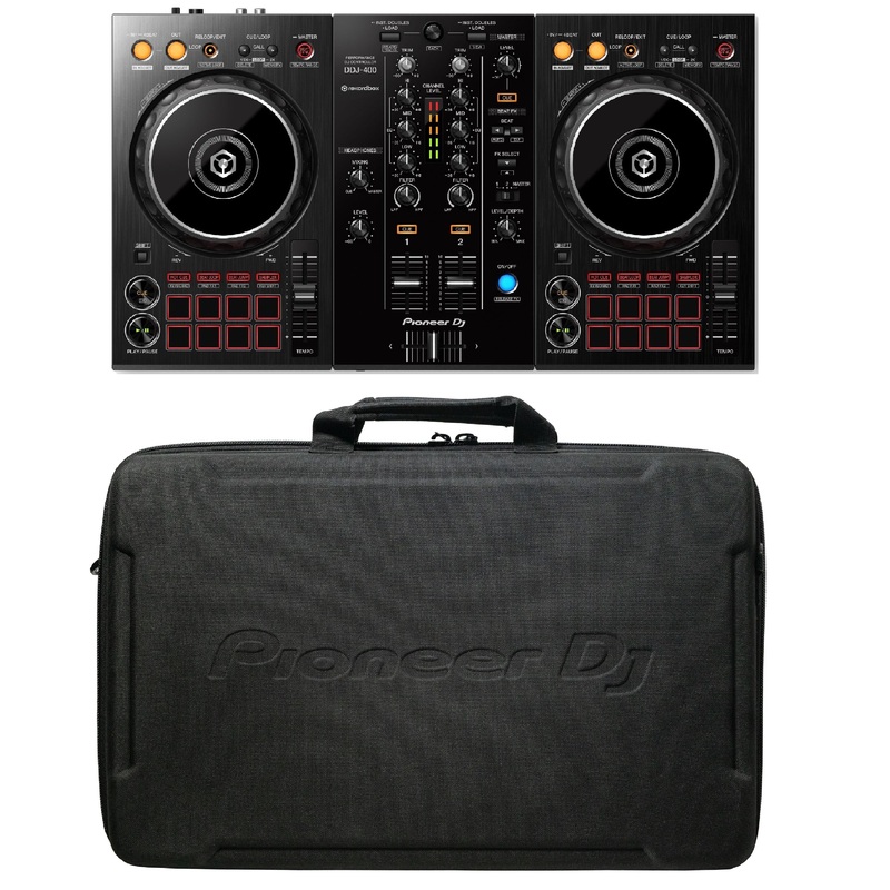 Pioneer DDJ-400 DJ controller for Rekordbox dj & DJC-B1 Soft Case Bundle